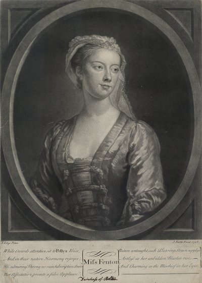 Señorita Fenton, grabado por John Faber el Joven (c.1695-1756), 1728 de John Ellys